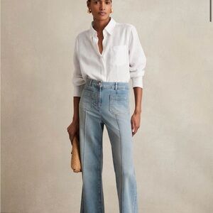 Linen Button-Through Shirt in White